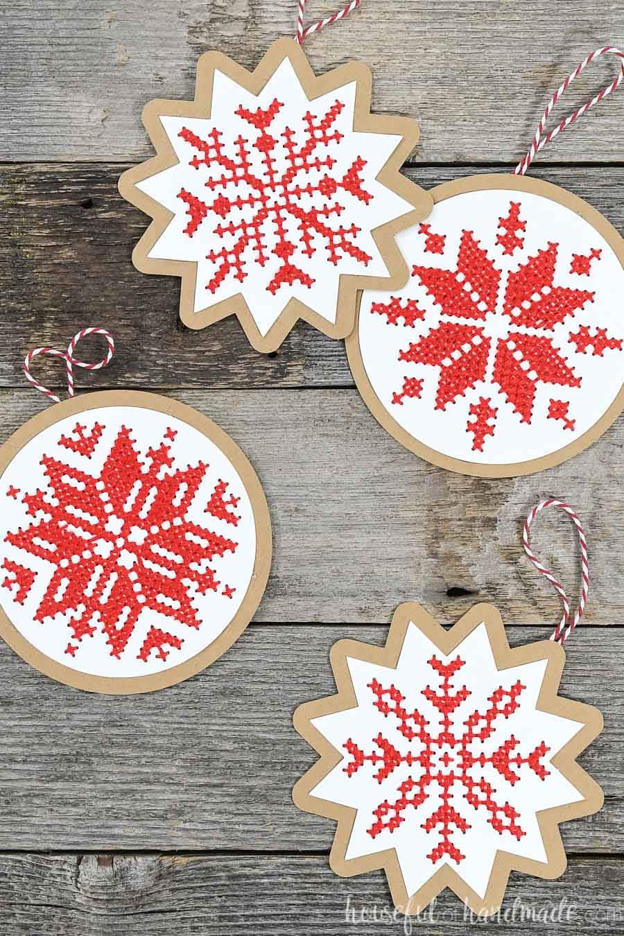nordic cross-stitch ornaments